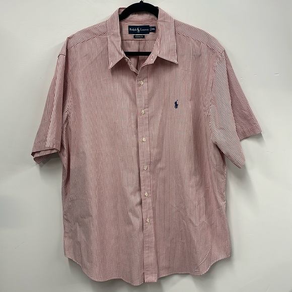 Ralph Lauren Other - Ralph Lauren red and white stripe short sleeve button down shirt XXL